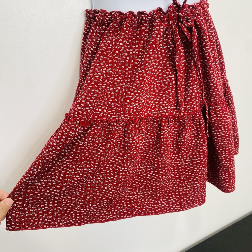 Brandy Melvile Kenzo Mini Skirt Floral Printed Tiered Pull-on High Rise One Size - Picture 4 of 11